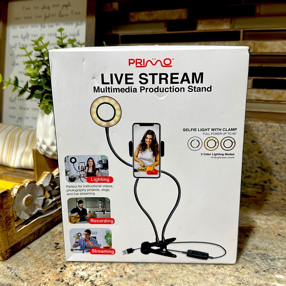 Live stream multimedia production stand selfie light with cam